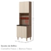 Paneleiro 4 Portas 1 Nicho MDF 70X221 cm Kali 1223122 Carvalho TOQ Bianco Nicioli