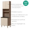 Paneleiro 4 Portas 1 Nicho MDF 70X221 cm Kali 1223122 Carvalho TOQ Bianco Nicioli
