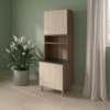 Paneleiro 4 Portas 1 Nicho MDF 70X221 cm Kali 1223122 Carvalho TOQ Bianco Nicioli
