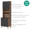 Paneleiro 4 Portas 1 Nicho MDF 70X221 cm Kali 1223122 Carvalho TOQ Chumbo Nicioli