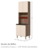Paneleiro 4 Portas 1 Nicho MDF 70X221 cm Kali 1223122 Carvalho TOQ Off White Nicioli