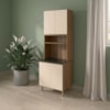 Paneleiro 4 Portas 1 Nicho MDF 70X221 cm Kali 1223122 Carvalho TOQ Off White Nicioli