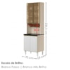 Paneleiro 4 Portas MDF Vidro 70X221 cm Kali 1834862 Bianco TOQ Branco Nicioli