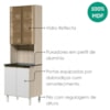 Paneleiro 4 Portas MDF Vidro 70X221 cm Kali 1834862 Bianco TOQ Branco Nicioli