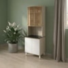 Paneleiro 4 Portas MDF Vidro 70X221 cm Kali 1834862 Bianco TOQ Branco Nicioli