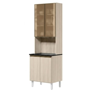 Paneleiro 4 Portas MDF Vidro 70X221 cm Kali 1834862 Bianco TOQ Nicioli