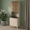 Paneleiro 4 Portas MDF Vidro 70X221 cm Kali 1834862 Bianco TOQ Nicioli