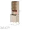 Paneleiro 4 Portas MDF Vidro 70X221 cm Kali 1834862 Bianco TOQ Nicioli