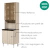 Paneleiro 4 Portas MDF Vidro 70X221 cm Kali 1834862 Bianco TOQ Nicioli