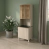 Paneleiro 4 Portas MDF Vidro 70X221 cm Kali 1834862 Bianco TOQ Nicioli