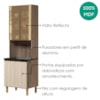 Paneleiro 4 Portas MDF Vidro 70X221 cm Kali 1834862 Carvalho TOQ Bianco Nicioli