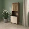 Paneleiro 4 Portas MDF Vidro 70X221 cm Kali 1834862 Carvalho TOQ Bianco Nicioli