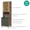 Paneleiro 4 Portas MDF Vidro 70X221 cm Kali 1834862 Carvalho TOQ Chumbo Nicioli