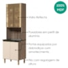 Paneleiro 4 Portas MDF Vidro 70X221 cm Kali 1834862 Carvalho TOQ Off White Nicioli