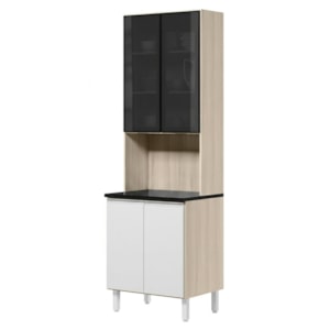 Paneleiro 4 Portas MDF Vidro 70X221 cm Kali 183488 Bianco TOQ Branco Nicioli