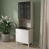 Paneleiro 4 Portas MDF Vidro 70X221 cm Kali 183488 Bianco TOQ Branco Nicioli