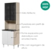Paneleiro 4 Portas MDF Vidro 70X221 cm Kali 183488 Bianco TOQ Branco Nicioli