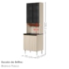 Paneleiro 4 Portas MDF Vidro 70X221 cm Kali 183488 Bianco TOQ Nicioli
