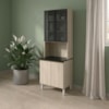 Paneleiro 4 Portas MDF Vidro 70X221 cm Kali 183488 Bianco TOQ Nicioli