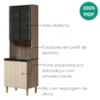 Paneleiro 4 Portas MDF Vidro 70X221 cm Kali 183488 Carvalho TOQ Bianco Nicioli
