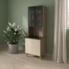 Paneleiro 4 Portas MDF Vidro 70X221 cm Kali 183488 Carvalho TOQ Bianco Nicioli