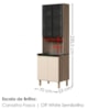 Paneleiro 4 Portas MDF Vidro 70X221 cm Kali 183488 Carvalho TOQ Off White Nicioli