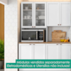 Paneleiro 4 Portas Vidro Nicho Microondas 213x70 cm Unna Branco POLIMAN