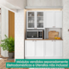 Paneleiro 4 Portas Vidro Nicho Microondas 213x70 cm Unna Branco POLIMAN
