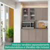 Paneleiro 4 Portas Vidro Nicho Microondas 213x70 cm Unna Gris POLIMAN
