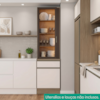 Paneleiro Cristaleira 2 Portas 215x58 cm Etna Carvalho Oak Off White POLIMAN