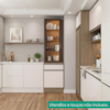 Paneleiro Cristaleira 2 Portas 215x58 cm Etna Carvalho Oak Off White POLIMAN