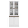 Paneleiro Cristaleira 4 Portas 213x70 cm Unna Branco POLIMAN