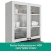 Paneleiro Cristaleira 4 Portas 213x70 cm Unna Branco POLIMAN