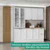 Paneleiro Cristaleira 4 Portas 213x70 cm Unna Branco POLIMAN