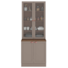 Paneleiro Cristaleira 4 Portas 213x70 cm Unna Gris POLIMAN