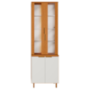 Paneleiro Cristaleira 4 Portas 227x70 cm MDF Bari Freijo Off Acetinado POLIMAN