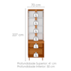 Paneleiro Cristaleira 4 Portas 227x70 cm MDF Bari Freijo Off Acetinado POLIMAN
