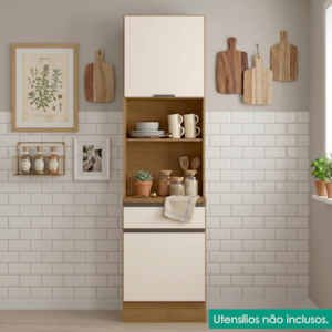 Paneleiro Duplo 2 Portas 215x58 cm Etna Carvalho Oak Off White POLIMAN