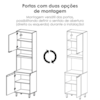 Paneleiro Duplo 220x60 cm 3 Portas Ravena Freijo Off Acetinado POLIMAN