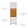 Paneleiro Duplo 220x60 cm 3 Portas Ravena Freijo Off Acetinado POLIMAN