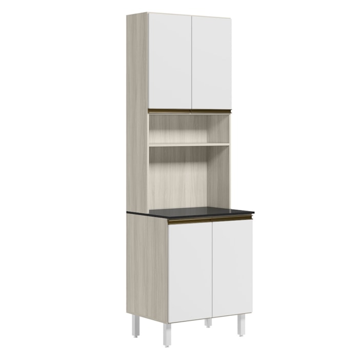 Paneleiro Duplo 4 Portas 70cm MDF Kali 12230 Bianco Toq Branco Uv Nicioli