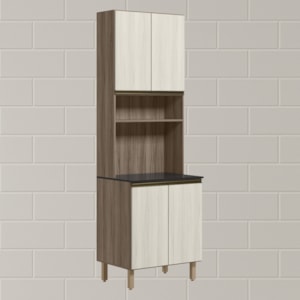 Paneleiro Duplo 4 Portas 70cm MDF Kali 12230 Carvalho Toq Bianco 