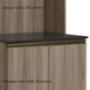 Paneleiro Duplo 4 Portas 70cm MDF Kali 12230 Carvalho Toq Carvalho Toq Nicioli