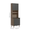 Paneleiro Duplo 4 Portas 70cm MDF Kali 12230 Carvalho Toq Chumbo Nicioli