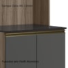 Paneleiro Duplo 4 Portas 70cm MDF Kali 12230 Carvalho Toq Chumbo Nicioli