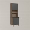 Paneleiro Duplo 4 Portas 70cm MDF Kali 12230 Carvalho Toq Chumbo Nicioli
