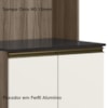 Paneleiro Duplo 4 Portas 70cm MDF Kali 12230 Carvalho Toq Off White Cetim Nicioli