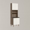 Paneleiro Duplo 4 Portas 70cm MDF Kali 12230 Carvalho Toq Off White Cetim Nicioli