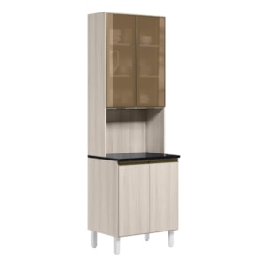 Paneleiro Duplo 4P Vidro 70cm MDF Kali 18340 Bianco Toq Bianco Toq Nicioli