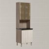 Paneleiro Duplo 4P Vidro 70cm MDF Kali 18340 Carvalho Toq Bianco Toq Nicioli